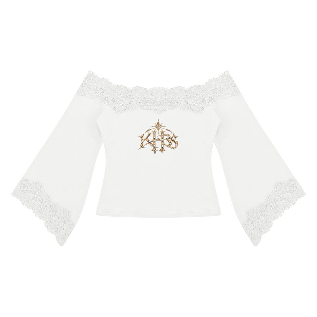 Off-Shoulder Lace Trim Tee