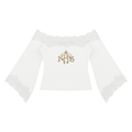 Off-Shoulder Lace Trim Tee