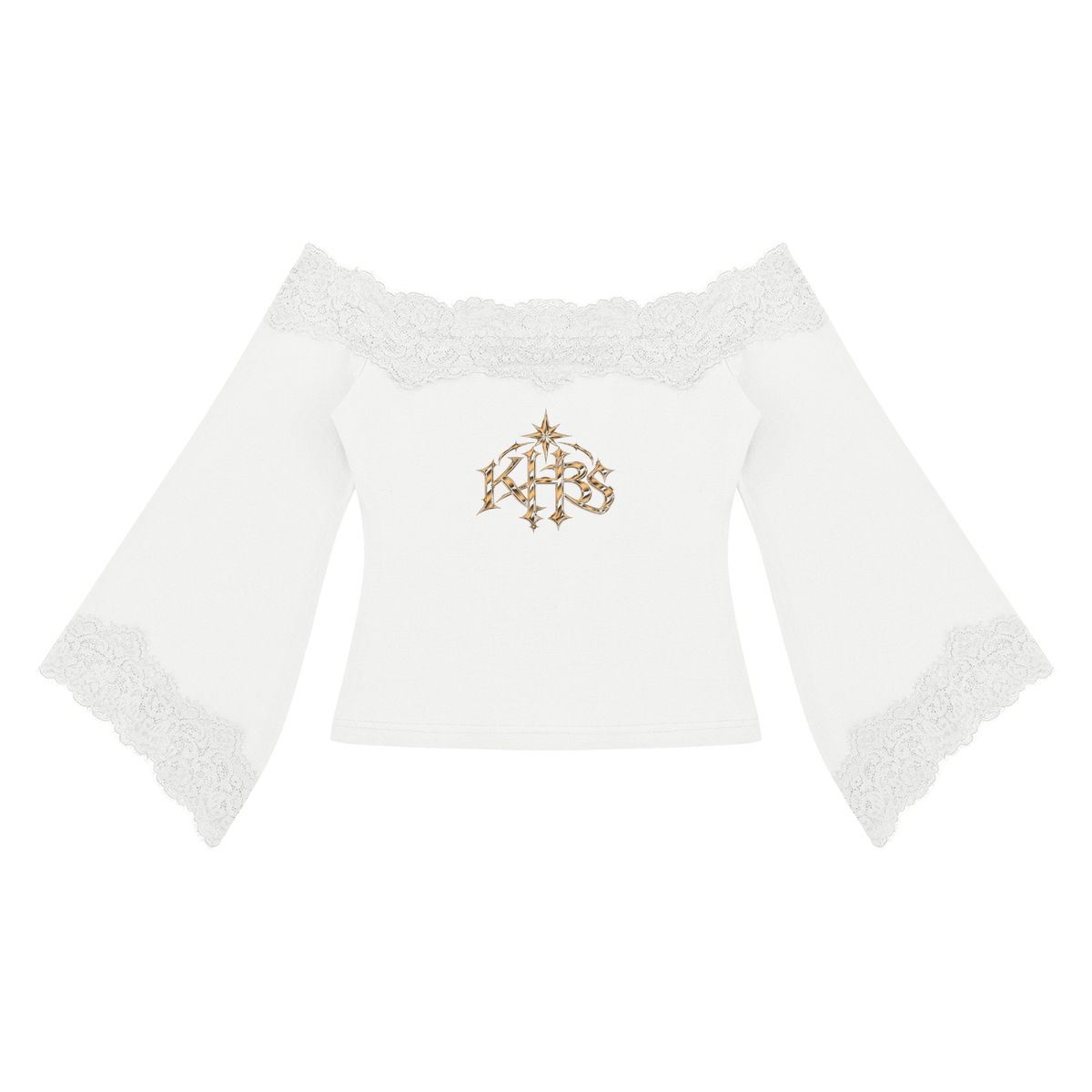 Women's Off-the-Shoulder Lace Trim T-Shirt