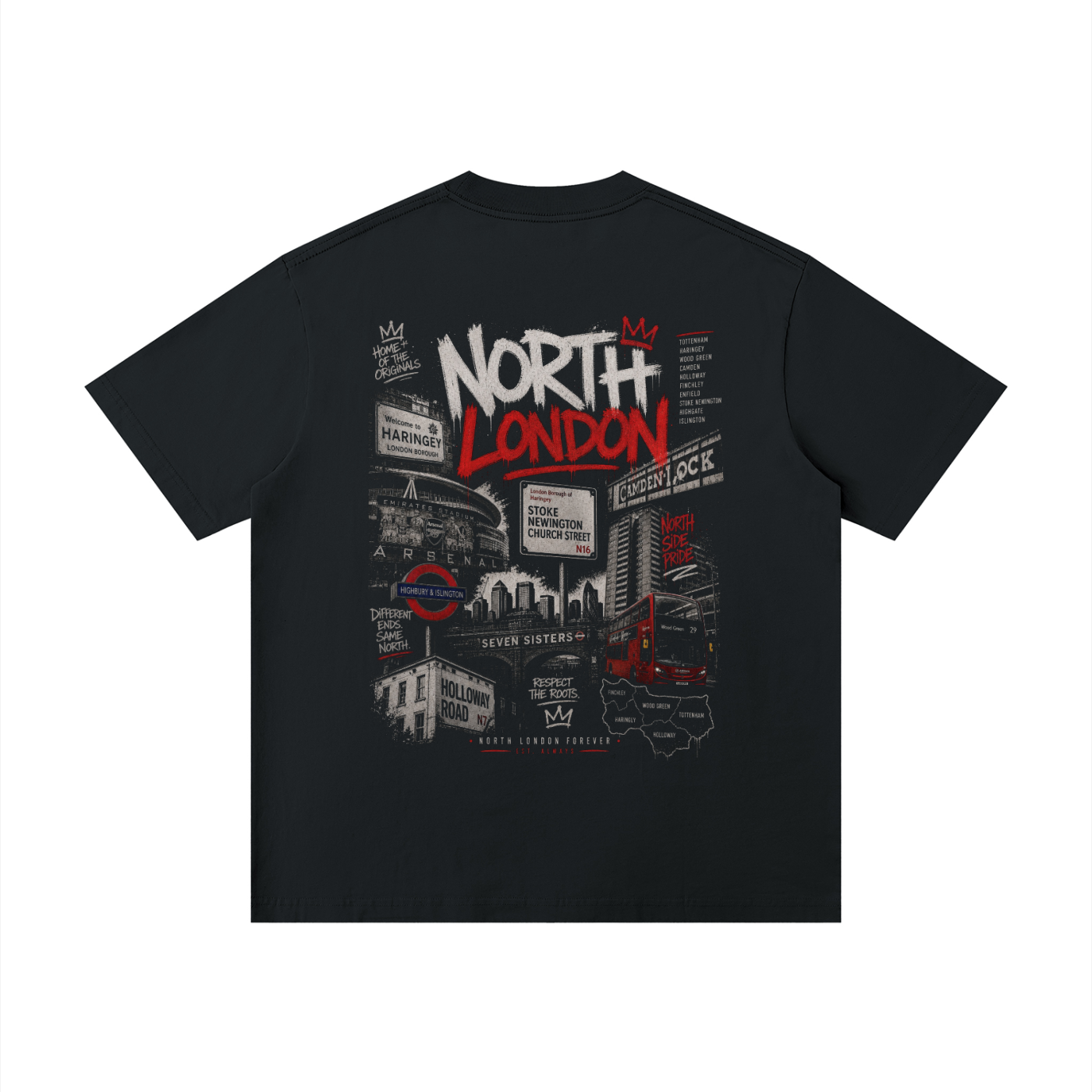 "North London" Unisex Loose Drop Shoulder T-Shirt