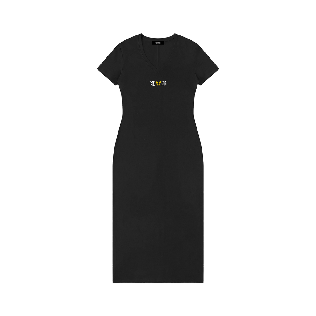 Women's V-Neck Short Sleeve Maxi Dress
