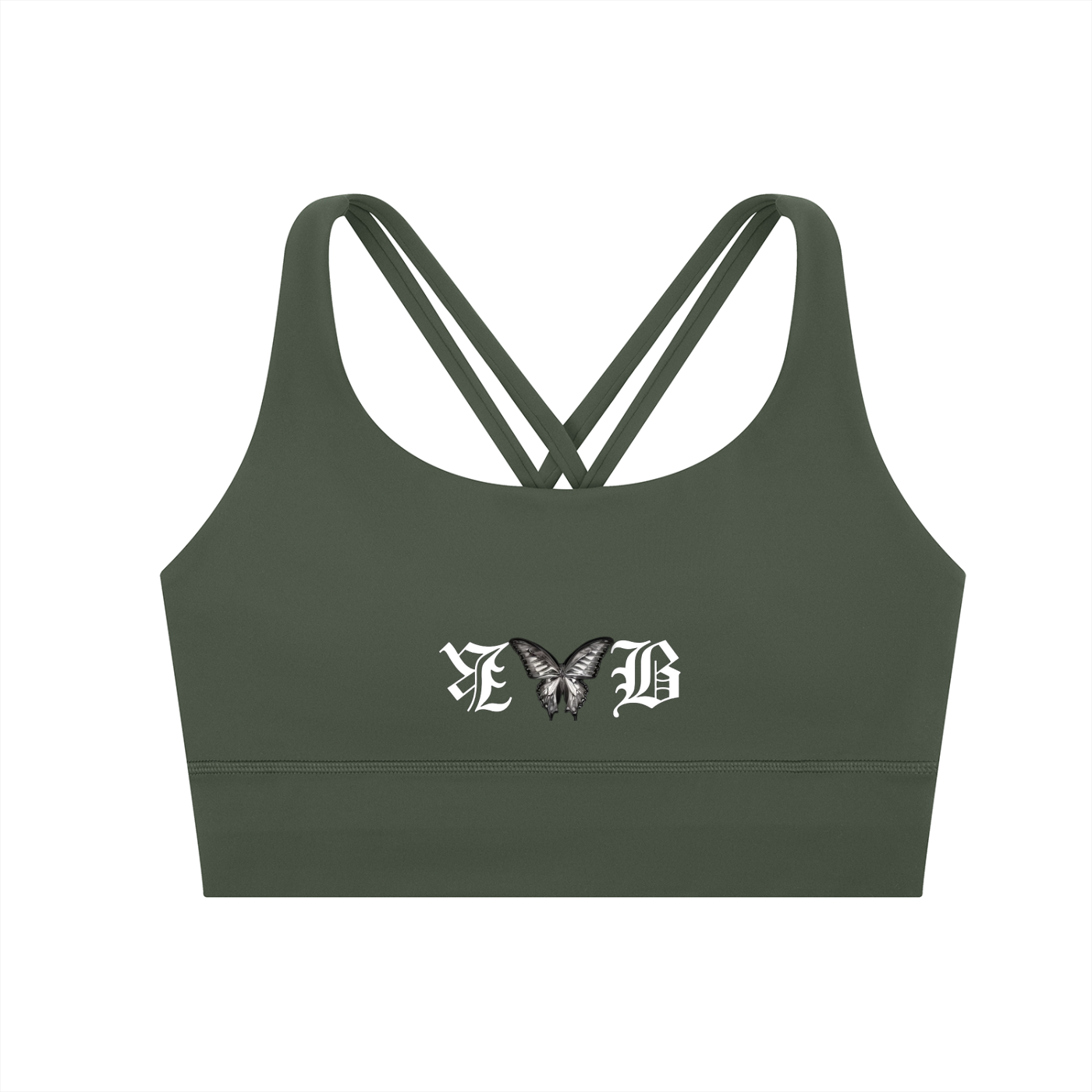 "BODY TEA" Strappy Criss-Cross Sports Bra