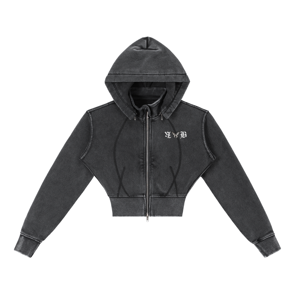 Woman "Beautiful Soul" Vintage Washed Cropped Fleece Hoodie
