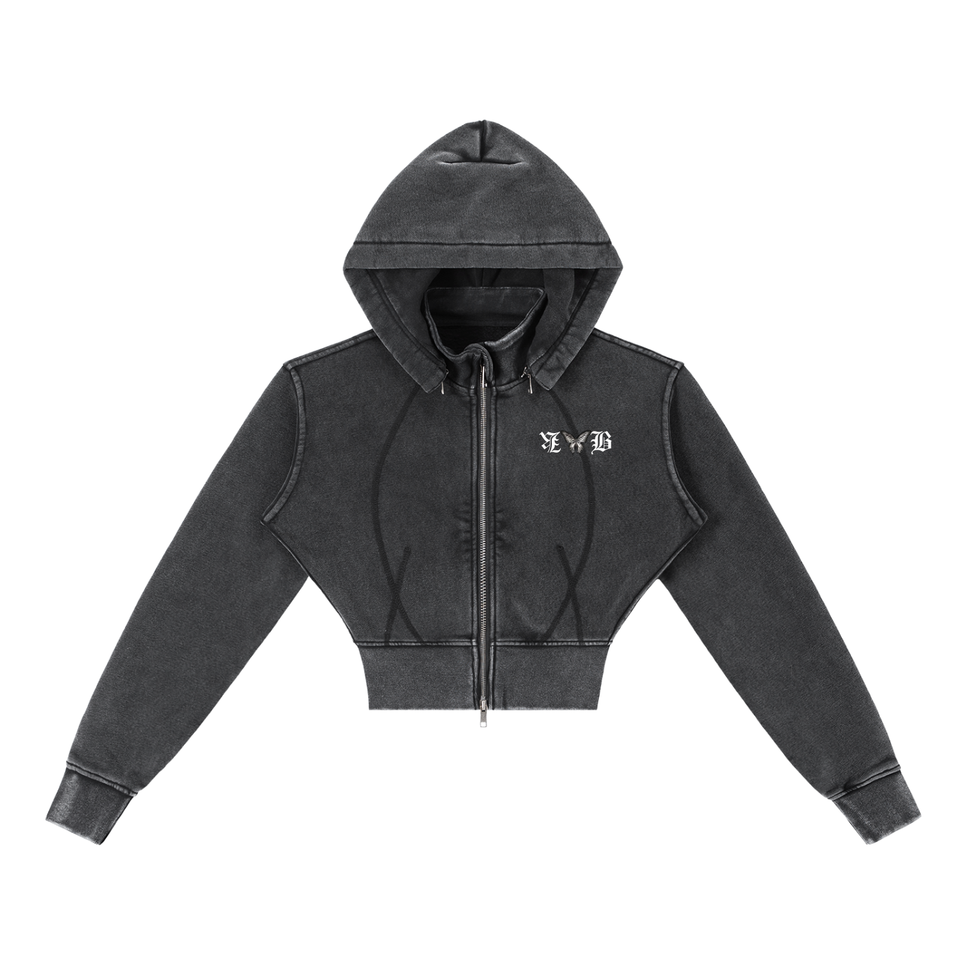 Woman "Beautiful Soul" Vintage Washed Cropped Fleece Hoodie