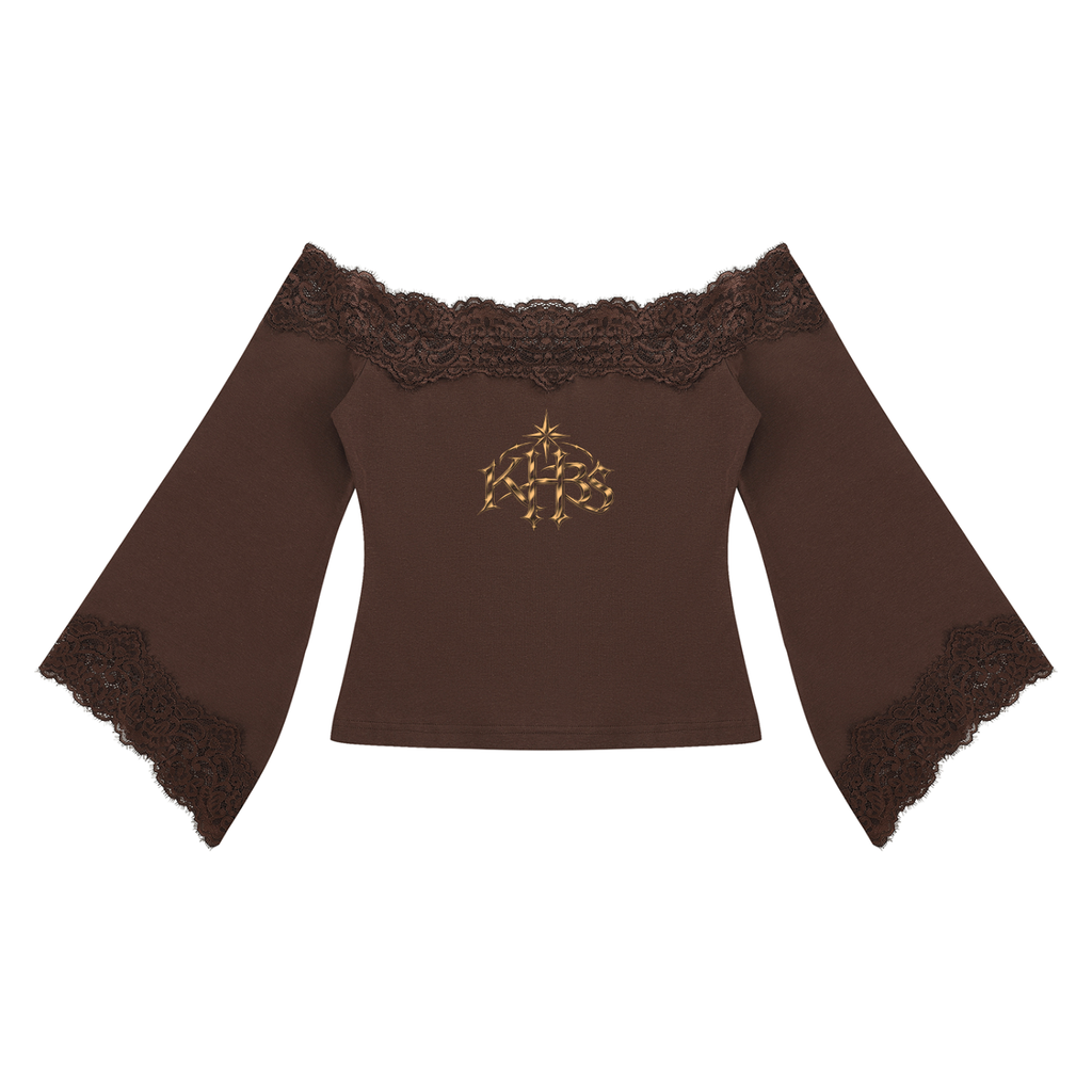 Women's Off-the-Shoulder Lace Trim T-Shirt