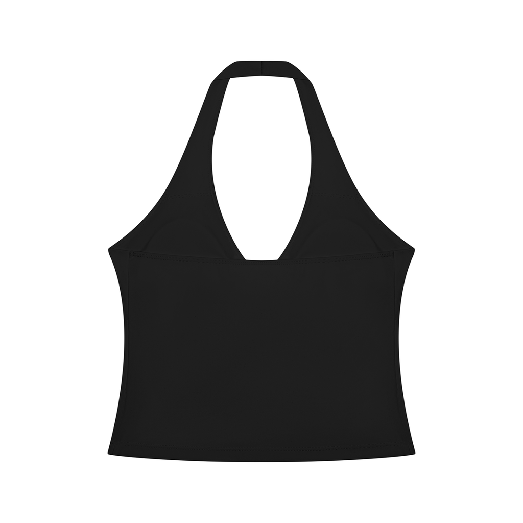" JUST A GIRL" Women’s Ruched Halter Yoga Tank Top