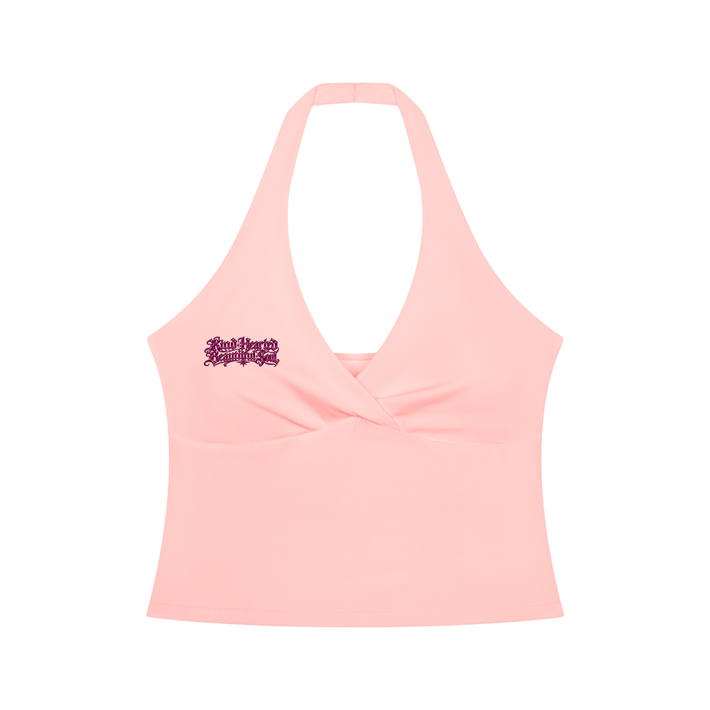 " JUST A GIRL" Women’s Ruched Halter Yoga Tank Top