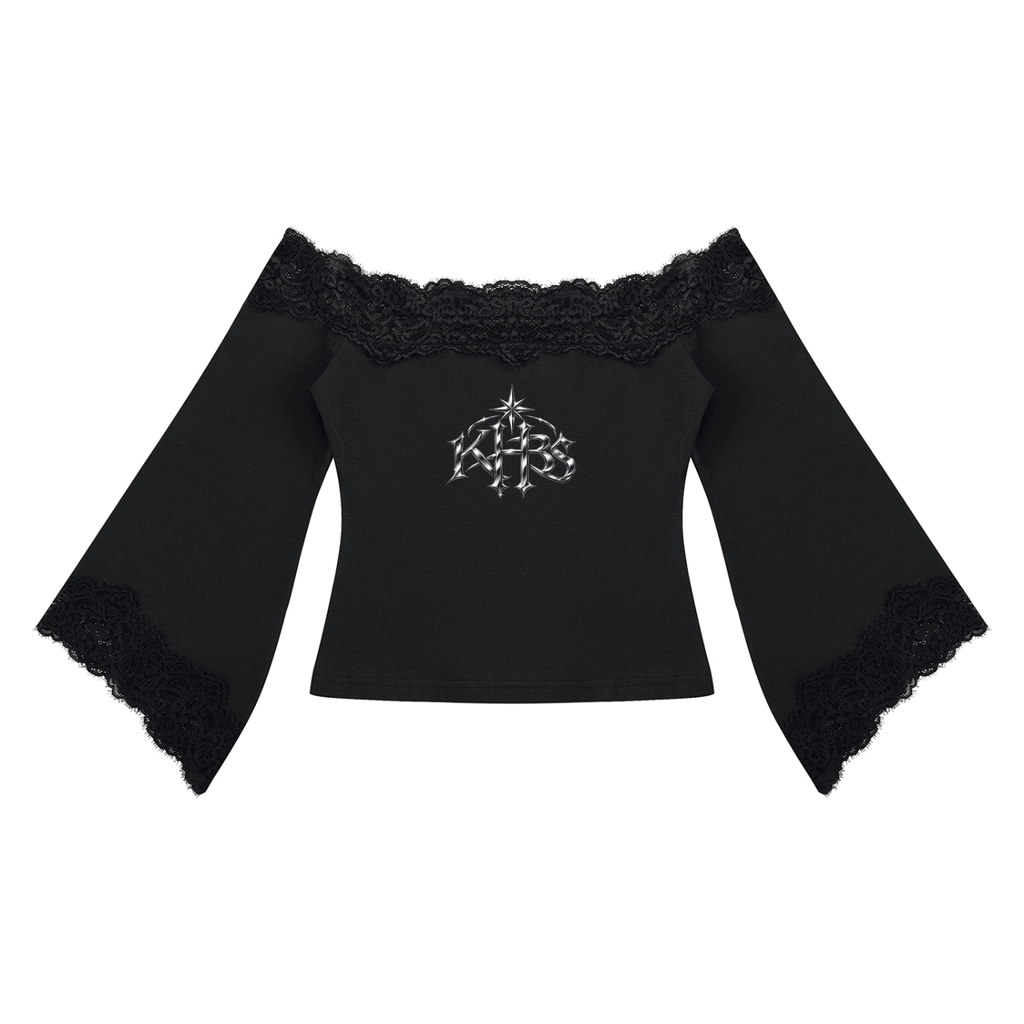 Women's Off-the-Shoulder Lace Trim T-Shirt