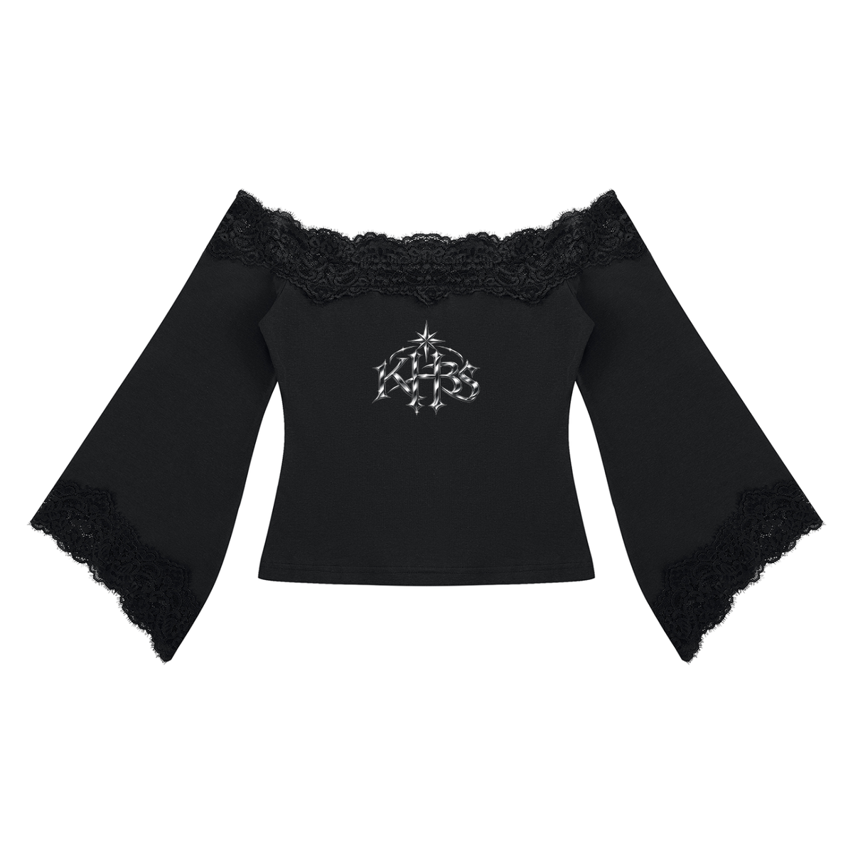 Women's Off-the-Shoulder Lace Trim T-Shirt