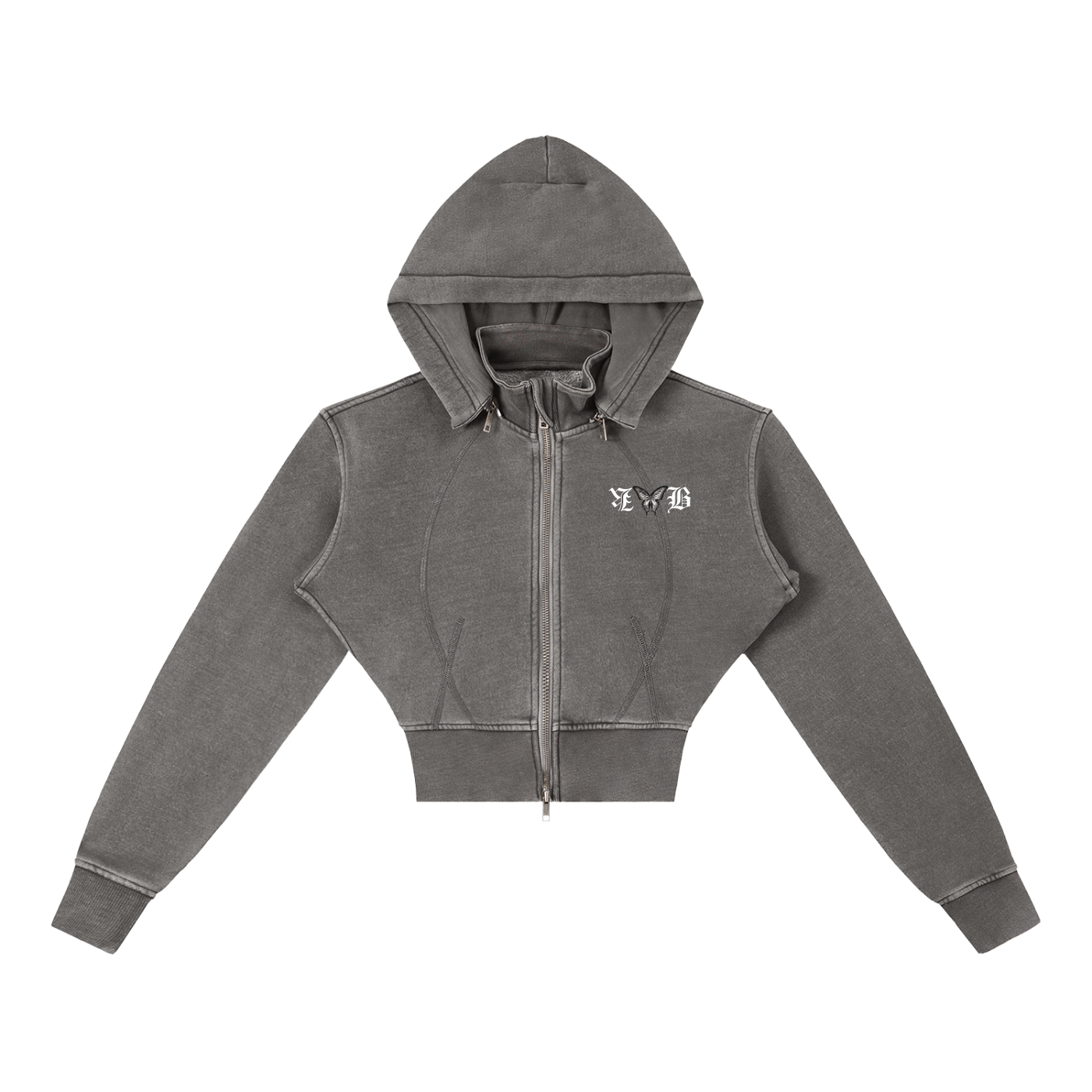 Woman "Beautiful Soul" Vintage Washed Cropped Fleece Hoodie