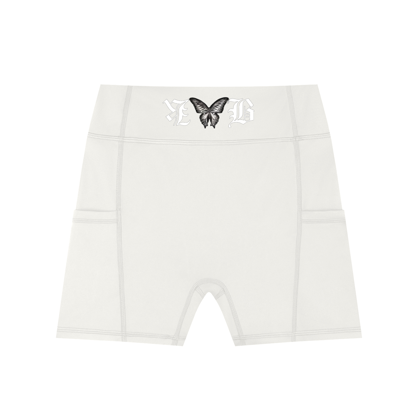 Damen High-Waist Biker Shorts mit Taschen