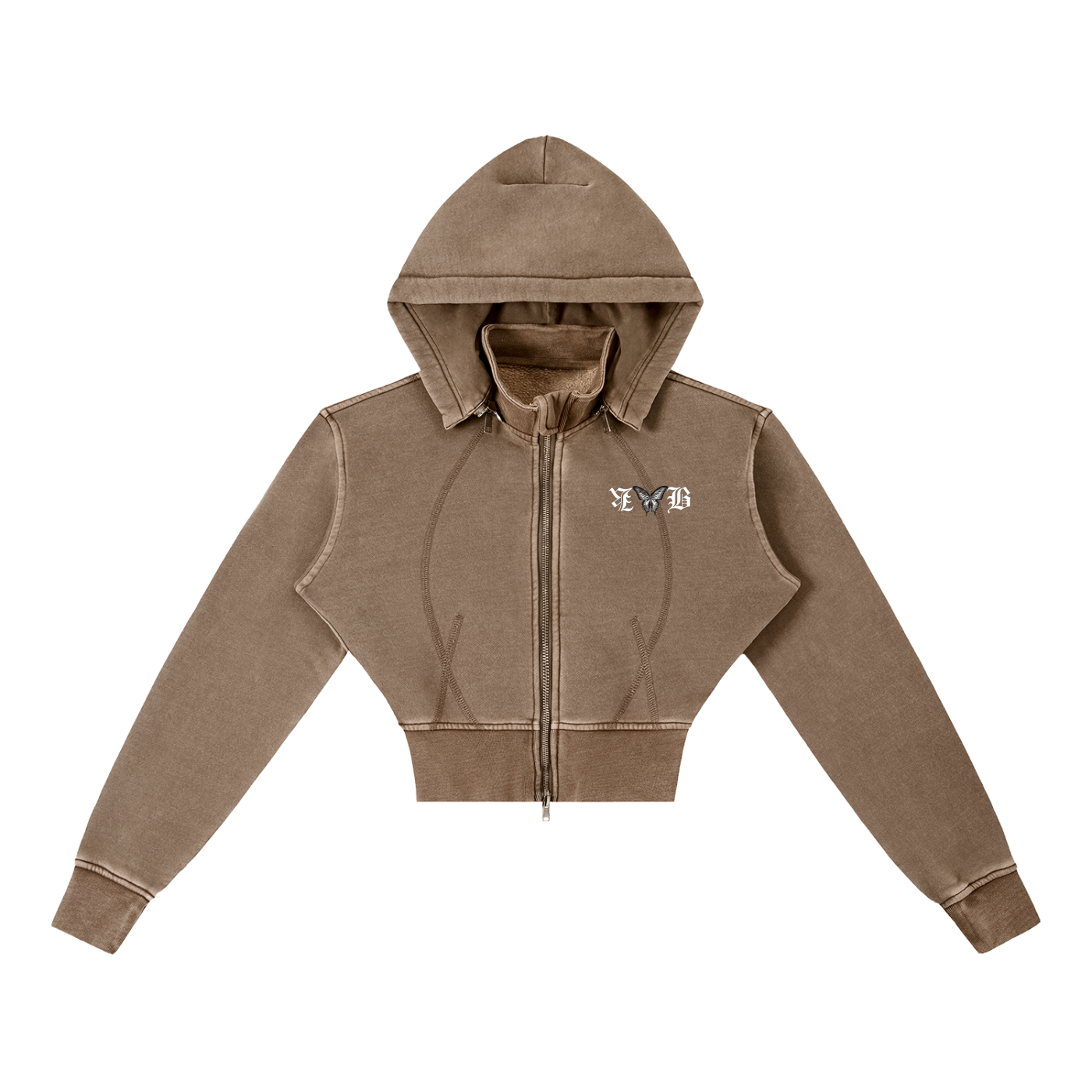 Woman "Beautiful Soul" Vintage Washed Cropped Fleece Hoodie