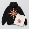 KHBS Set - heavyweight black hoodie and cream oversized tee flat-lay